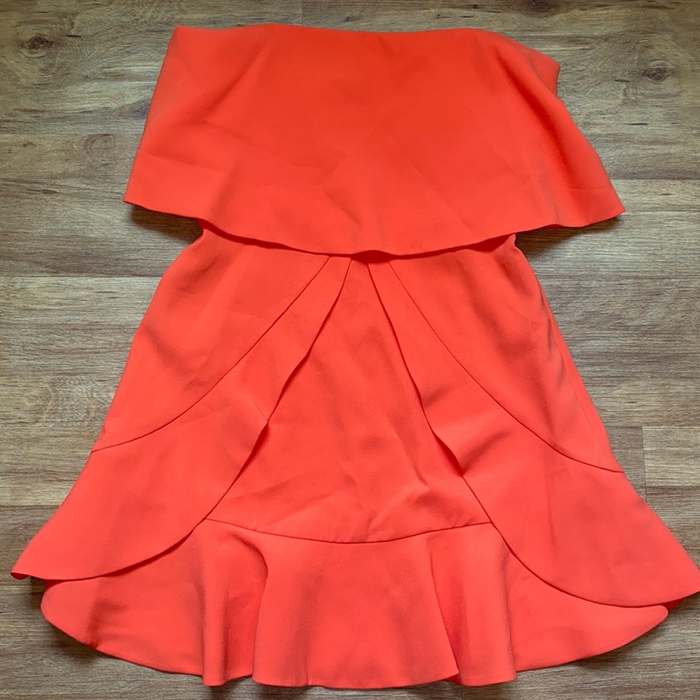 BCBG strapless dress orange size 4